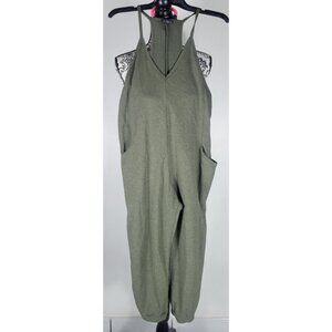 Wild Fable Olive Green Jumpsuit Women Small Sleeveless Loose Fit Pockets